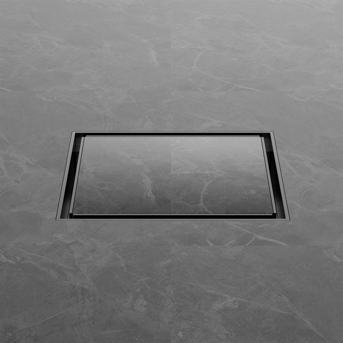 Nero 130mm Square Tile Insert Floor Waste 100mm Outlet, Gun Metal