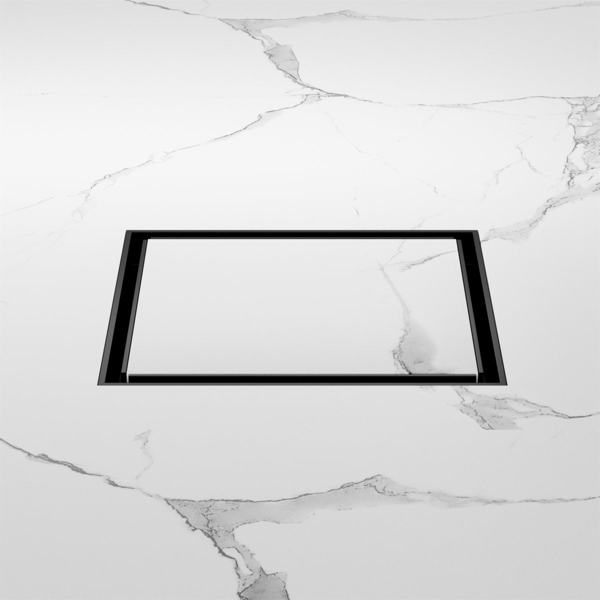 Nero 130mm Square Tile Insert Floor Waste 100mm Outlet, Matte Black