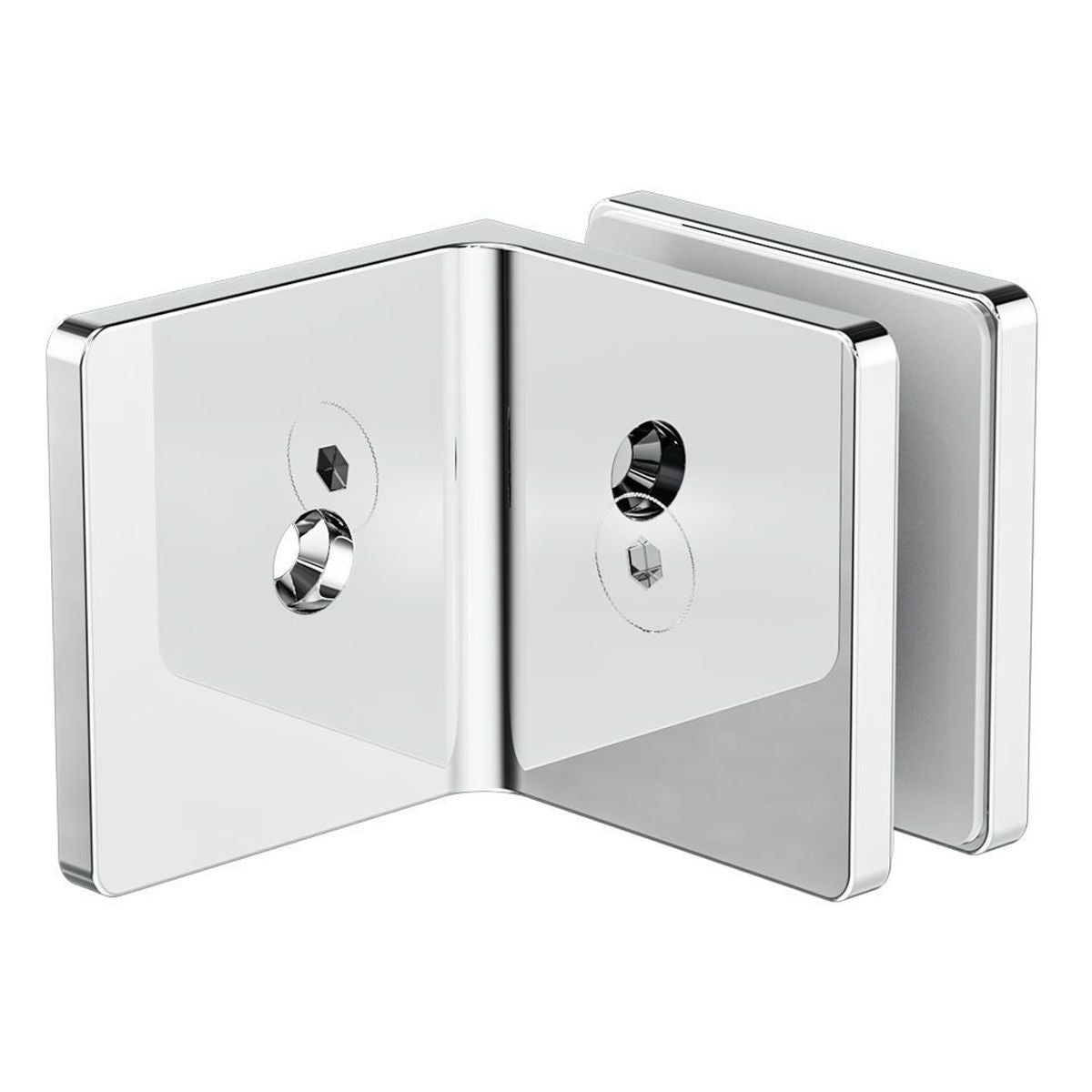 Nero 90 Degree Glass To Wall Bracket 10mm Glass Chrome