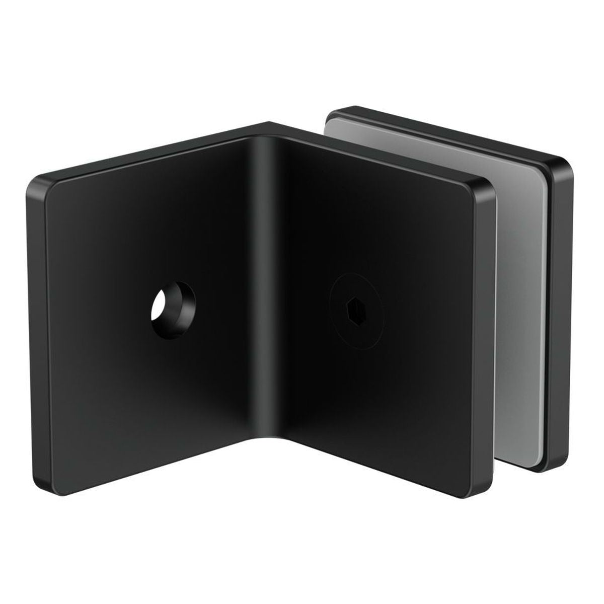 Nero 90 Degree Glass To Wall Bracket 10mm Glass Matte Black