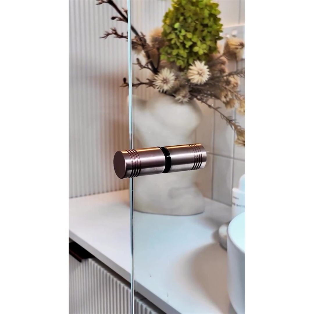 Round Shower Knob Brushed Bronze