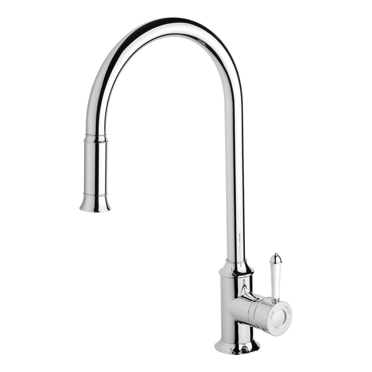 Phoenix Nostalgia Pull Out Sink Mixer 230mm, Lead Free, Chrome/Natural White