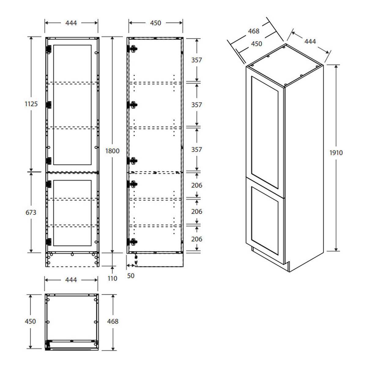 Fienza Newport Floor Standing Tallboy Cabinet
