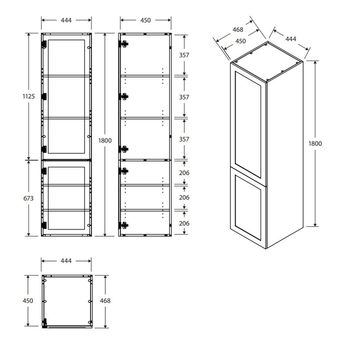 Fienza Newport Wall-Hung Tallboy Cabinet