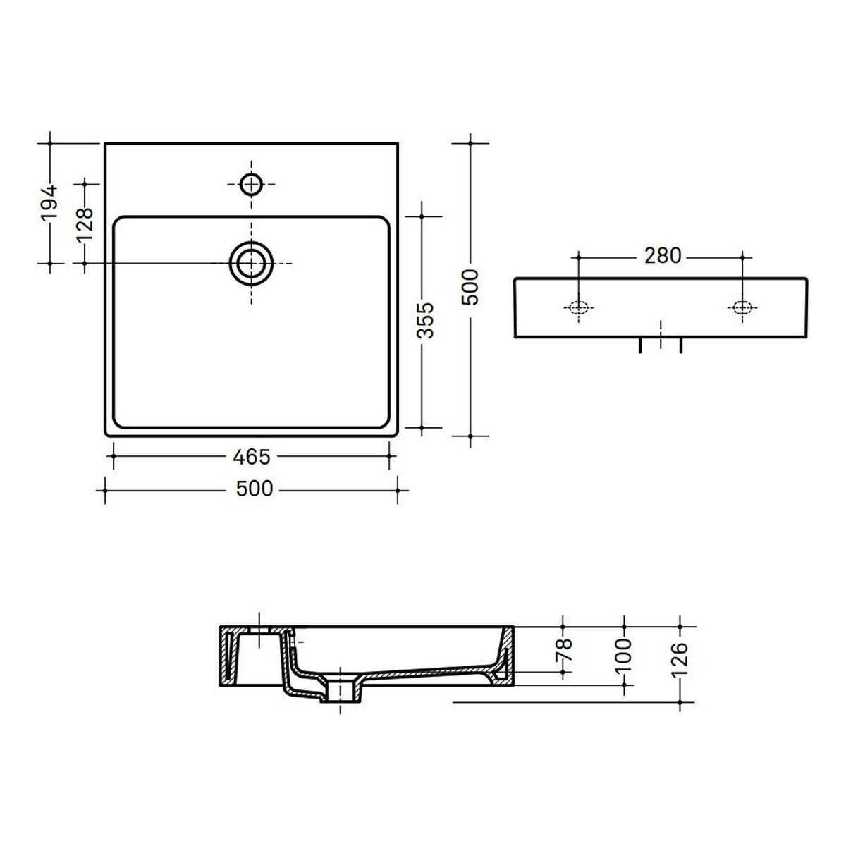 Studio Bagno Prossimo 50 Bench Basin - 1 Taphole