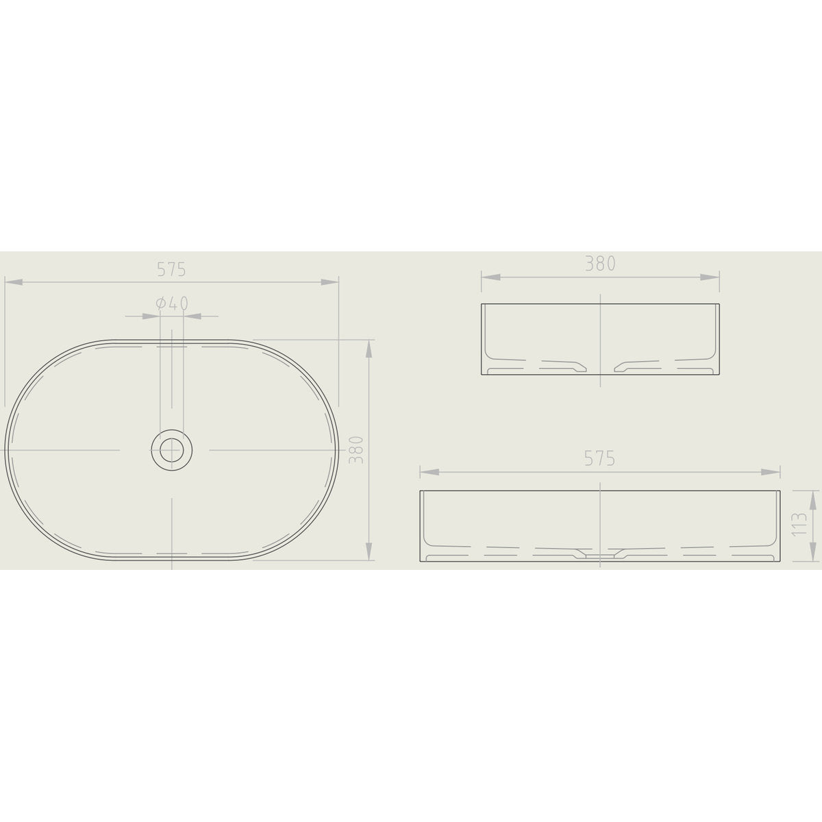 Nero Above Counter Basin - Blanco