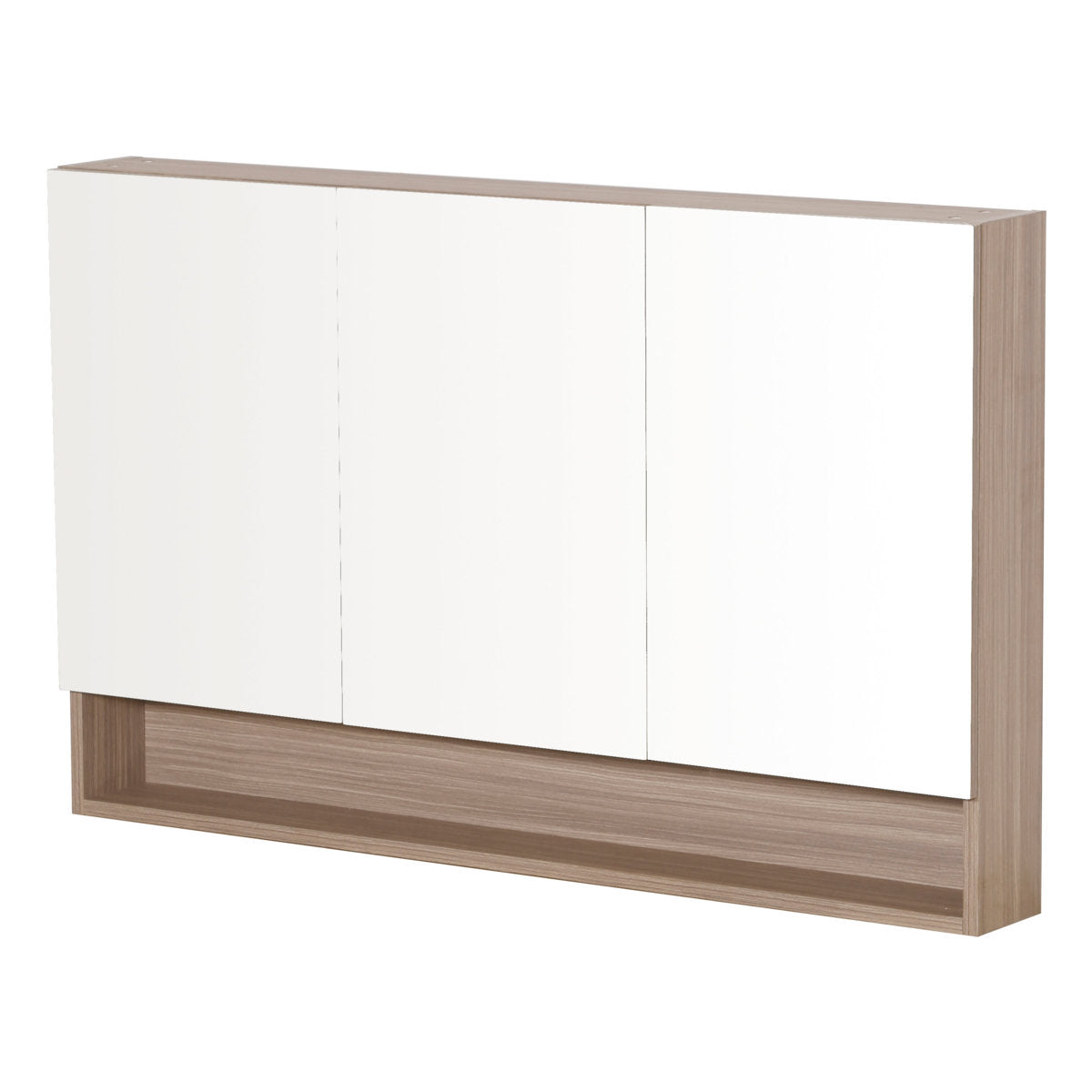 Stella Shaving Cabinet With Underneath Shelf, Oak, 1200mm