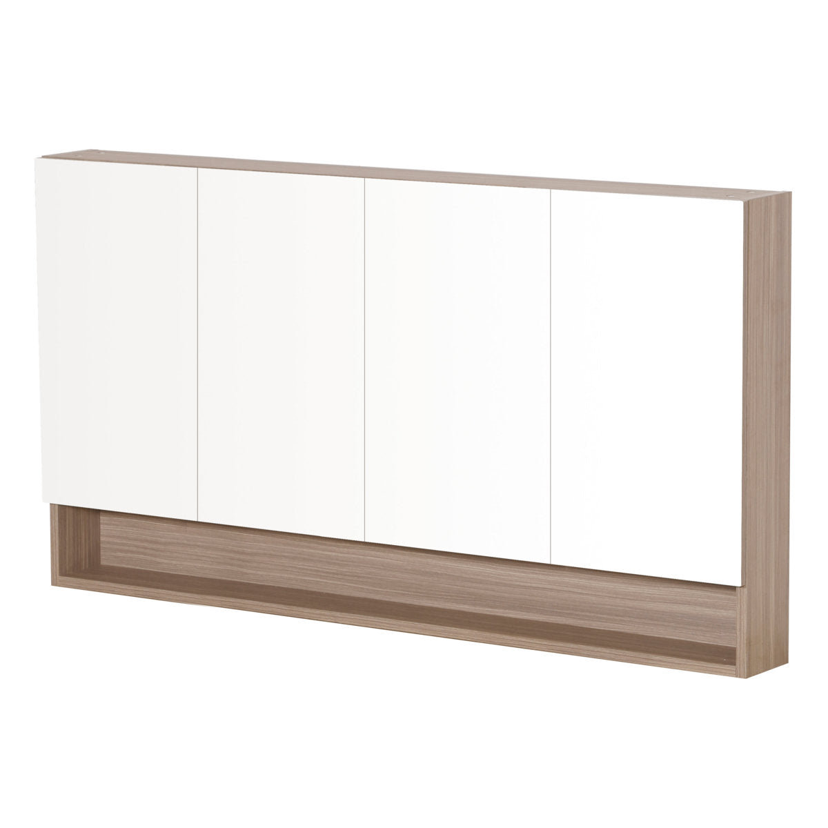Stella Shaving Cabinet With Underneath Shelf, Oak, 1500mm