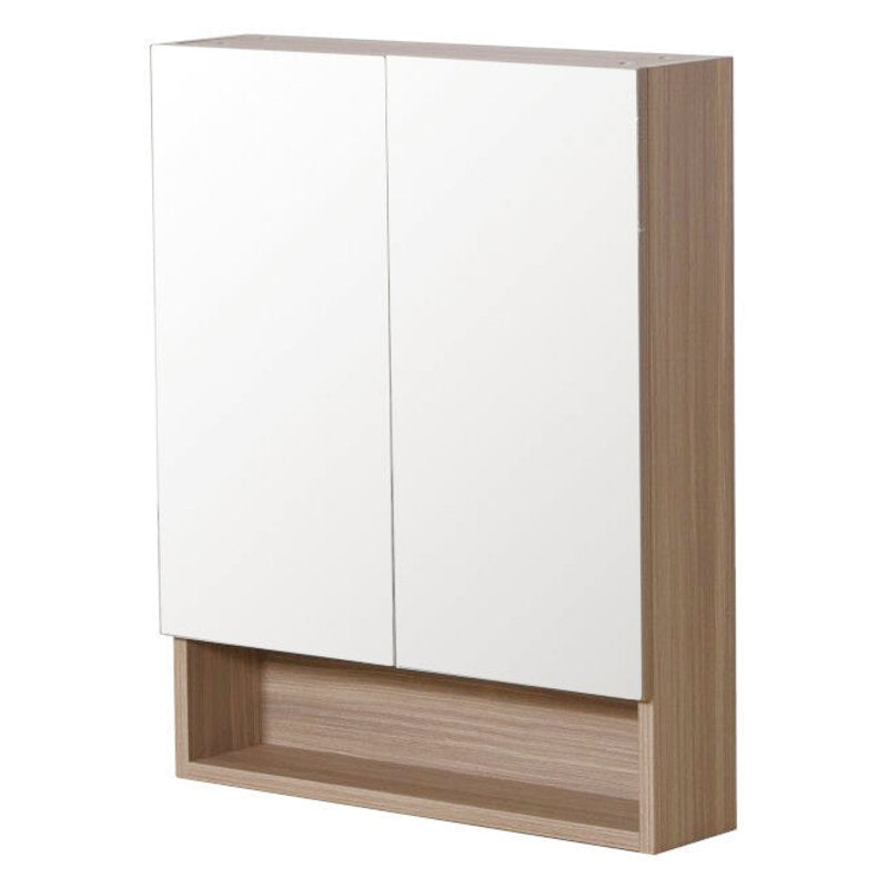 Stella Shaving Cabinet With Underneath Shelf, Oak, 600mm