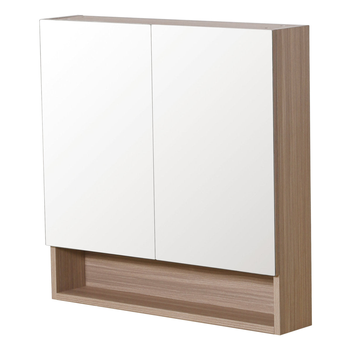 Stella Shaving Cabinet With Underneath Shelf, Oak, 750mm