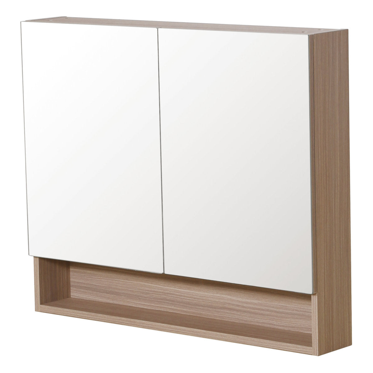 Stella Shaving Cabinet With Underneath Shelf, Oak, 900mm