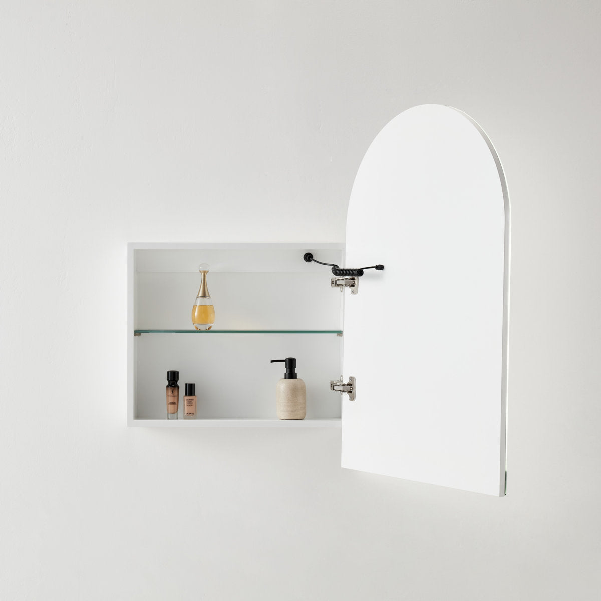 Arch LED Shaving Cabinet, Matte White 600mm x 900mm