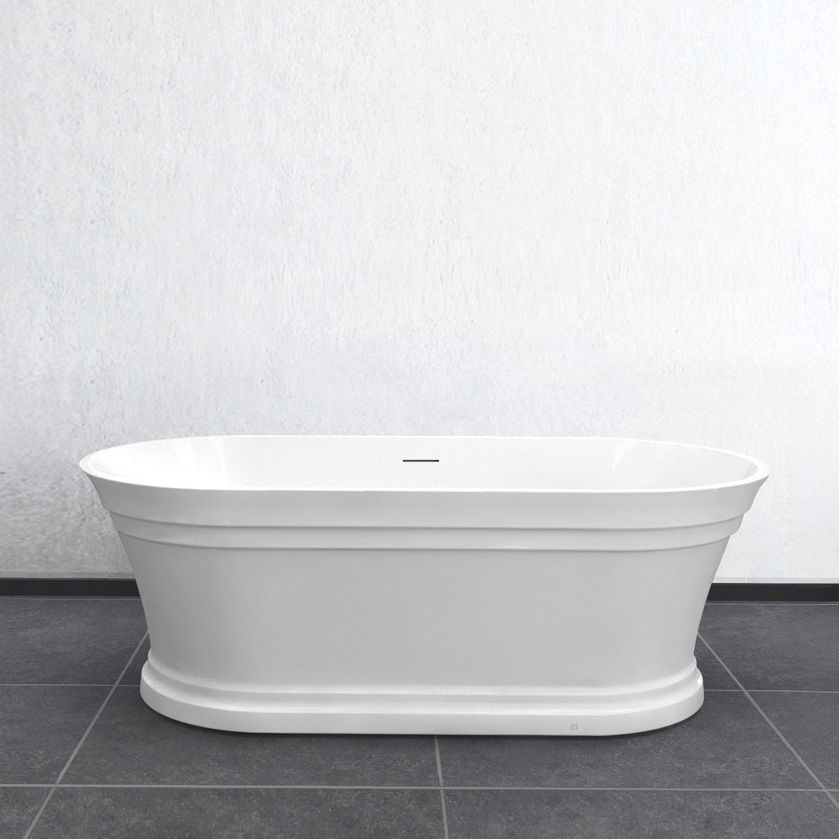 Otti Hampton 1500x750x560 Gloss White Bathtub with Overflow
