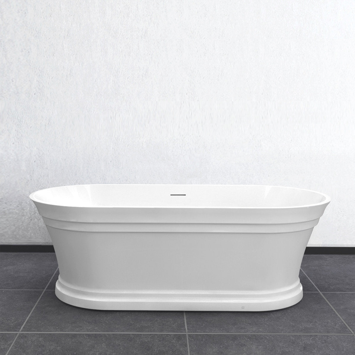 Otti Hampton 1700x800x560 Gloss White Bathtub with Overflow