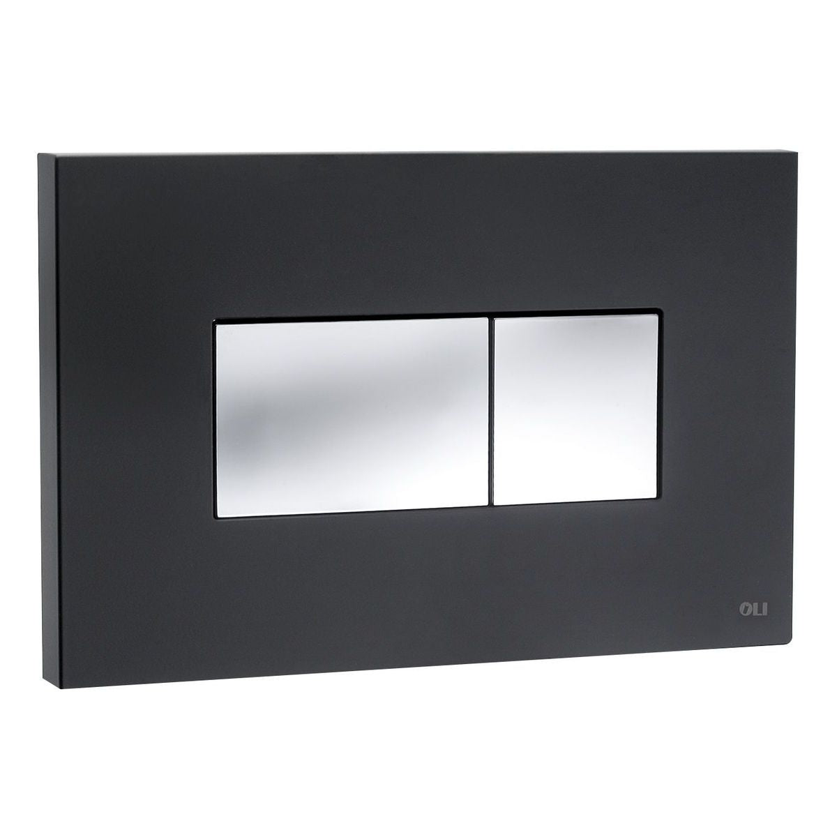 Studio Bagno Karisma Flush Button, Black Soft Touch Polished Chrome Buttons