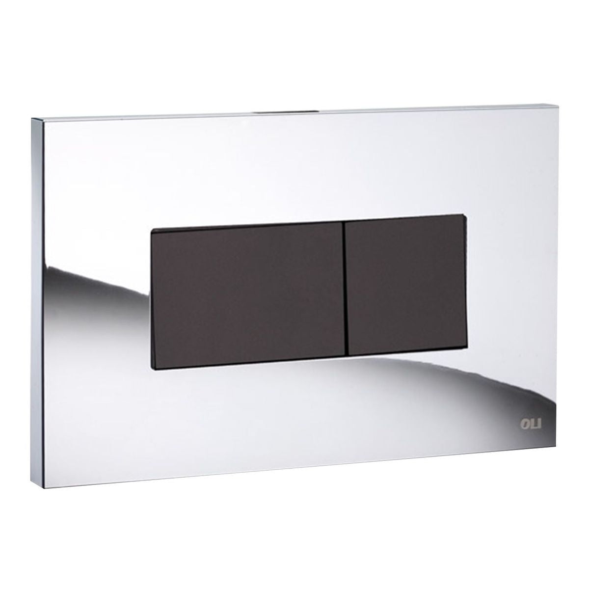 Studio Bagno Karisma Flush Button, Polished Chrome Black Soft Touch Buttons