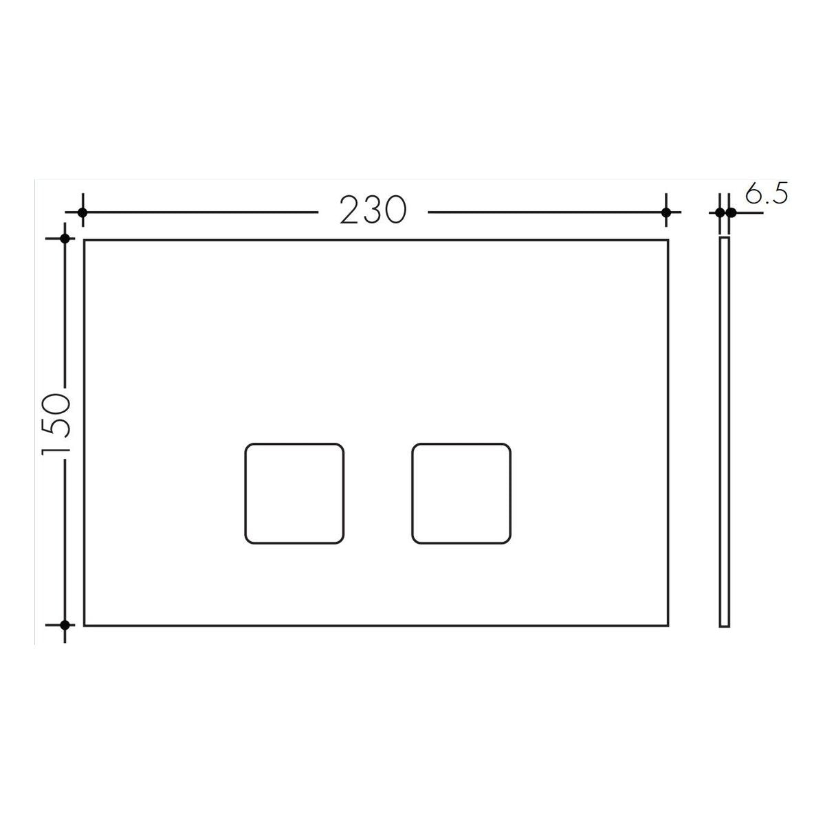 Studio Bagno Plain Plate Flush Button, Satin Chrome