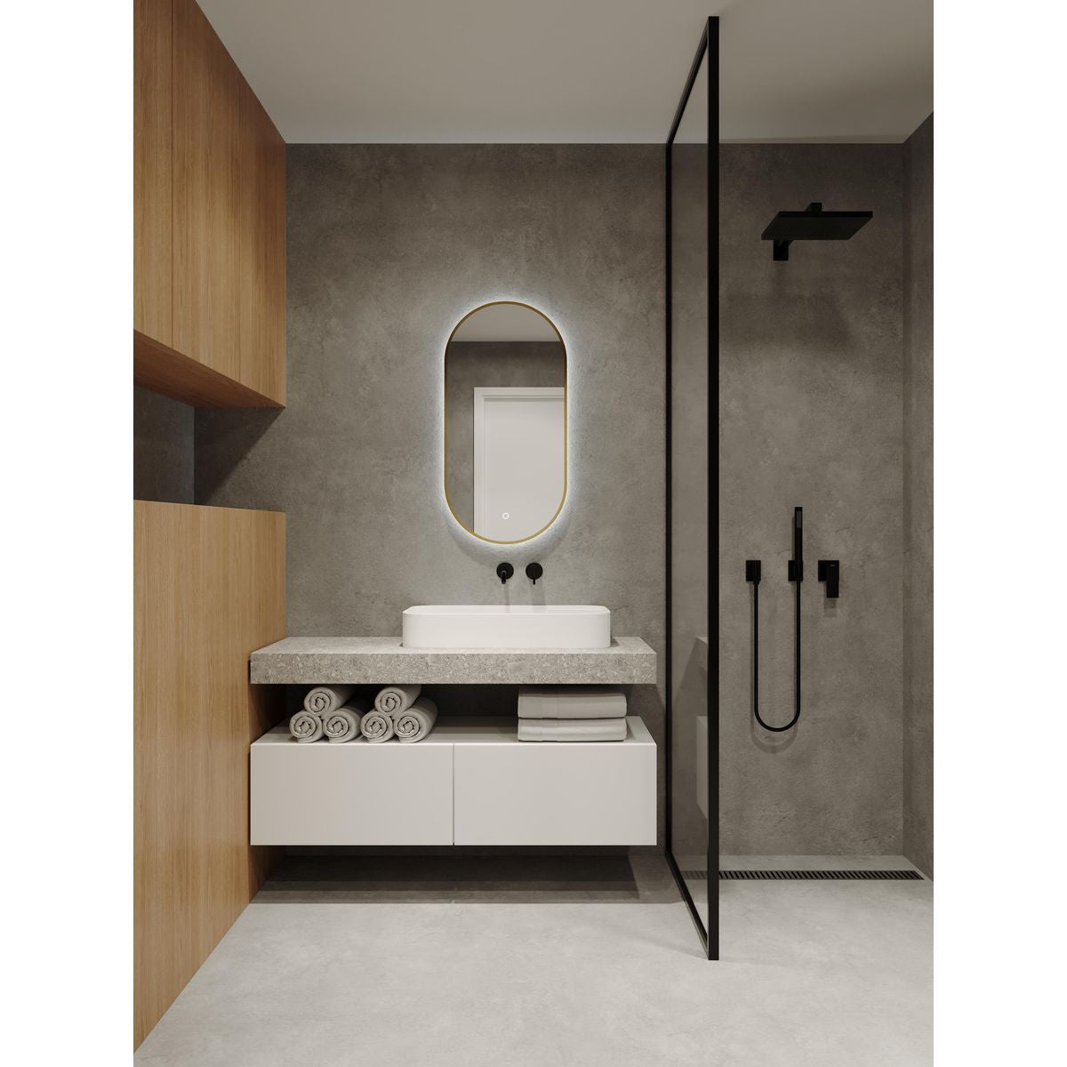 O-Series Bespoke LED Mirror - Baltic Brass