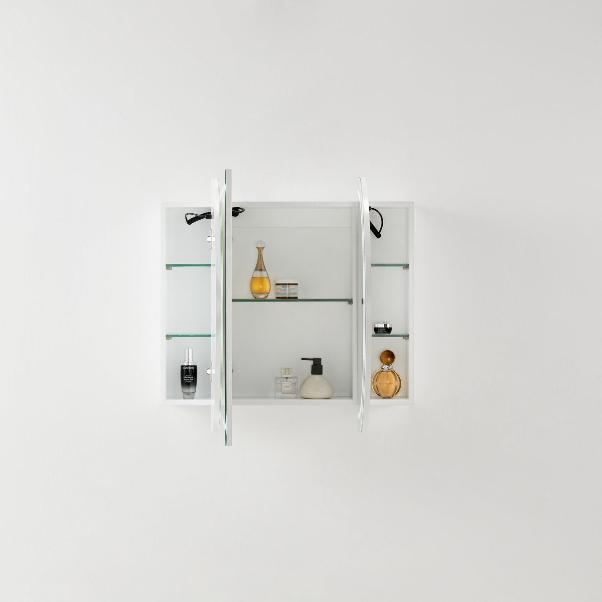 Oval LED Shaving Cabinet, Matte White 1200mm x 750mm