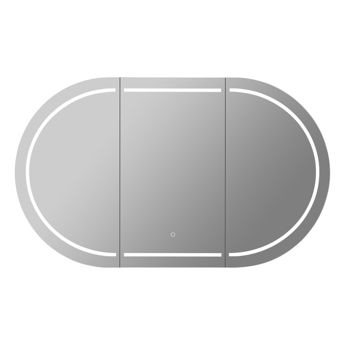 Oval LED Shaving Cabinet, Matte White 1500mm x 800mm