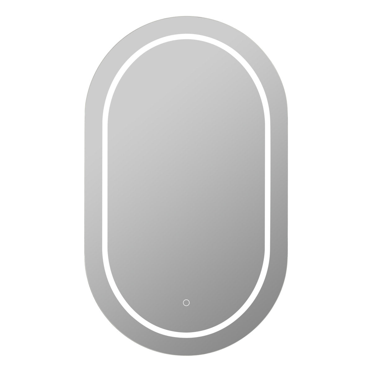 Oval LED Shaving Cabinet, Matte White 450mm x 900mm