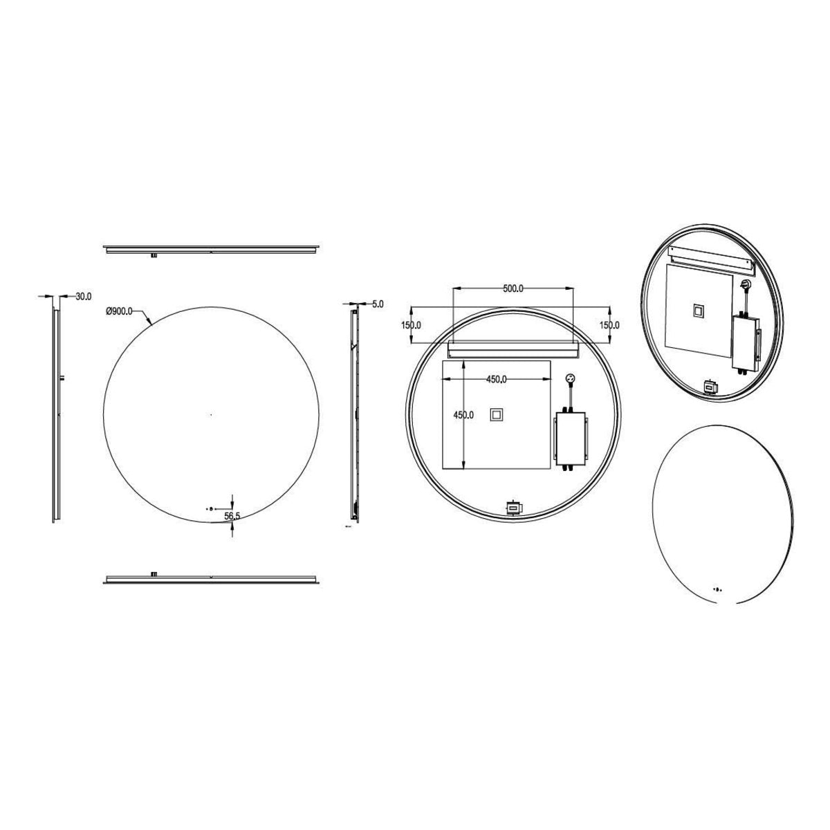 Round LED Mirror 900 x 900mm