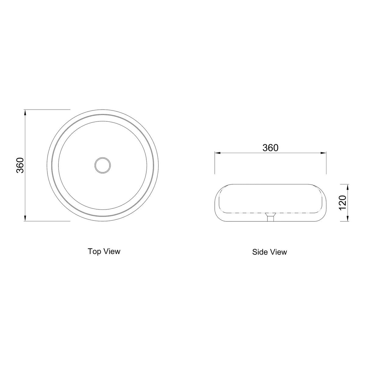 Otti Laguna 360x360x120 Matte White Basin