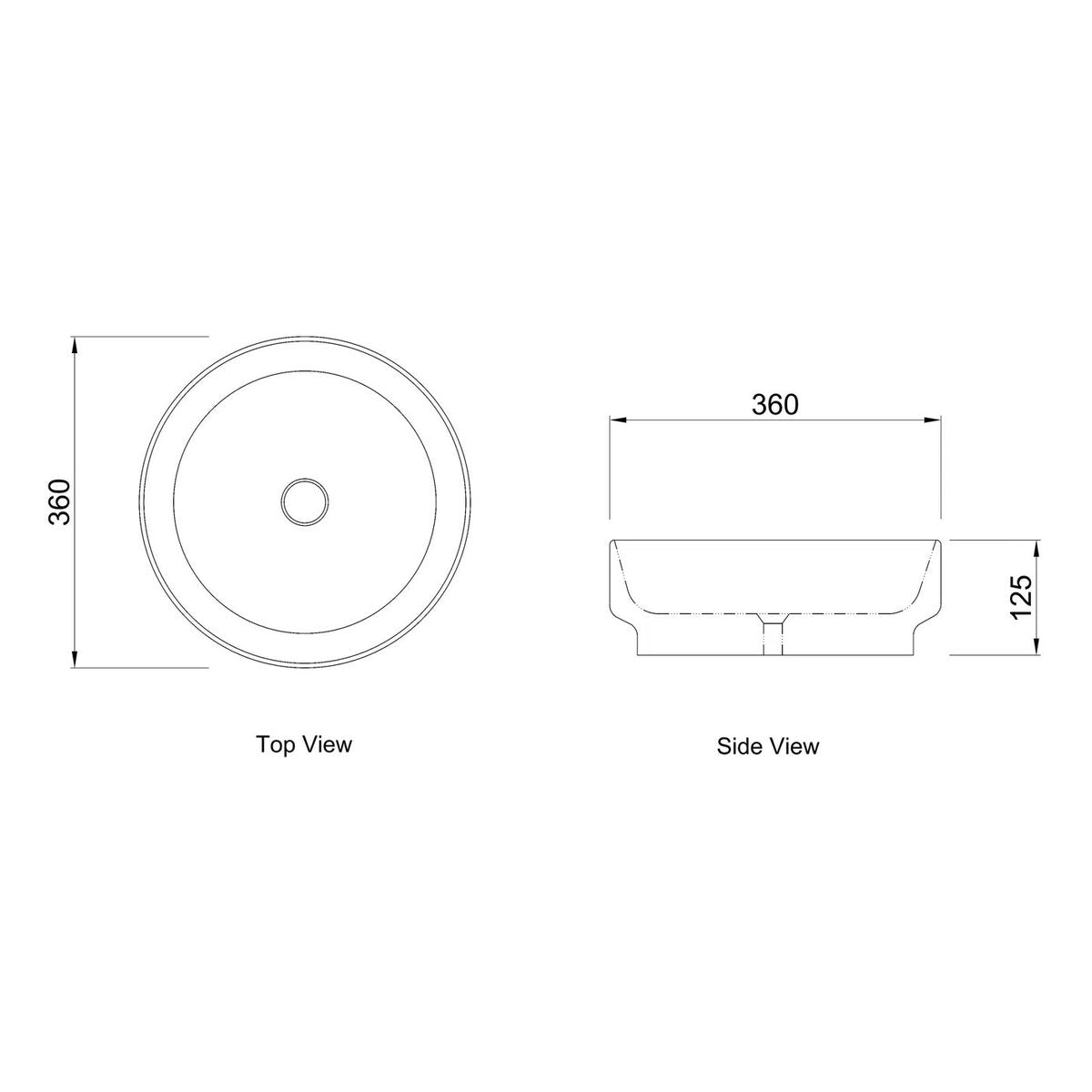 Otti Chloe 360x360x125 Matte White Basin