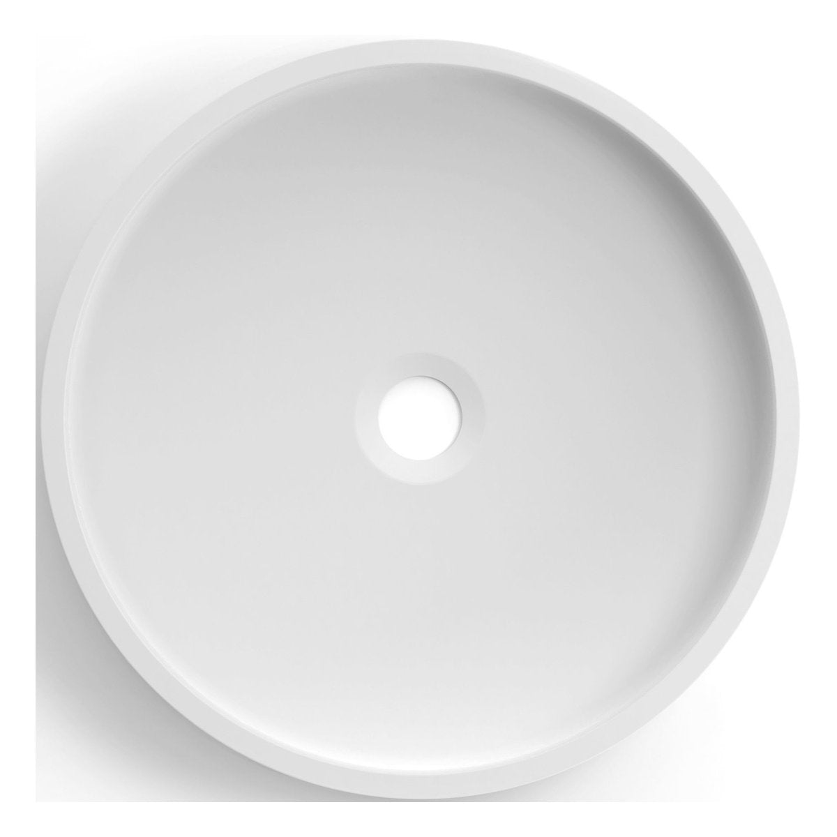 Otti Hudson Round 400x400x120 Concrete Fluted White Basin