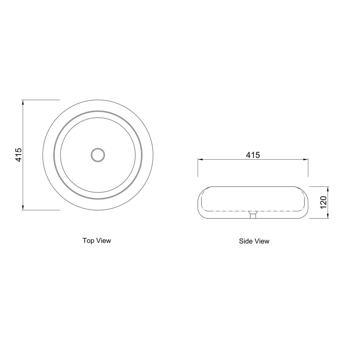 Otti Laguna 415x415x120 Gloss White Basin