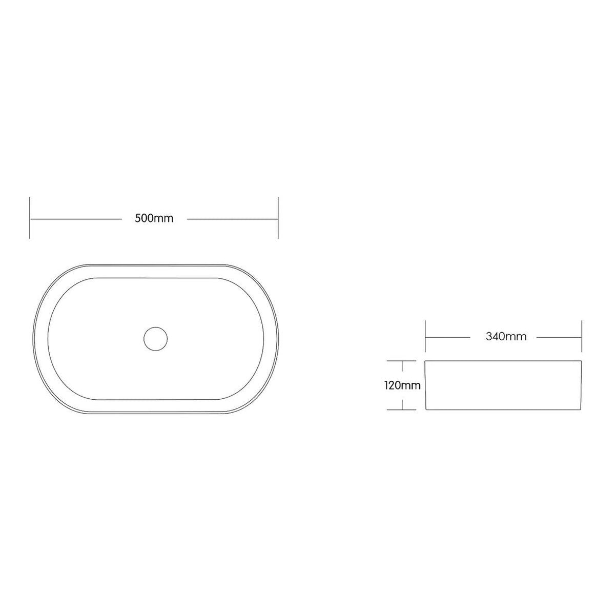Otti Quay Oval 500x340x120 Carbon Grey Basin