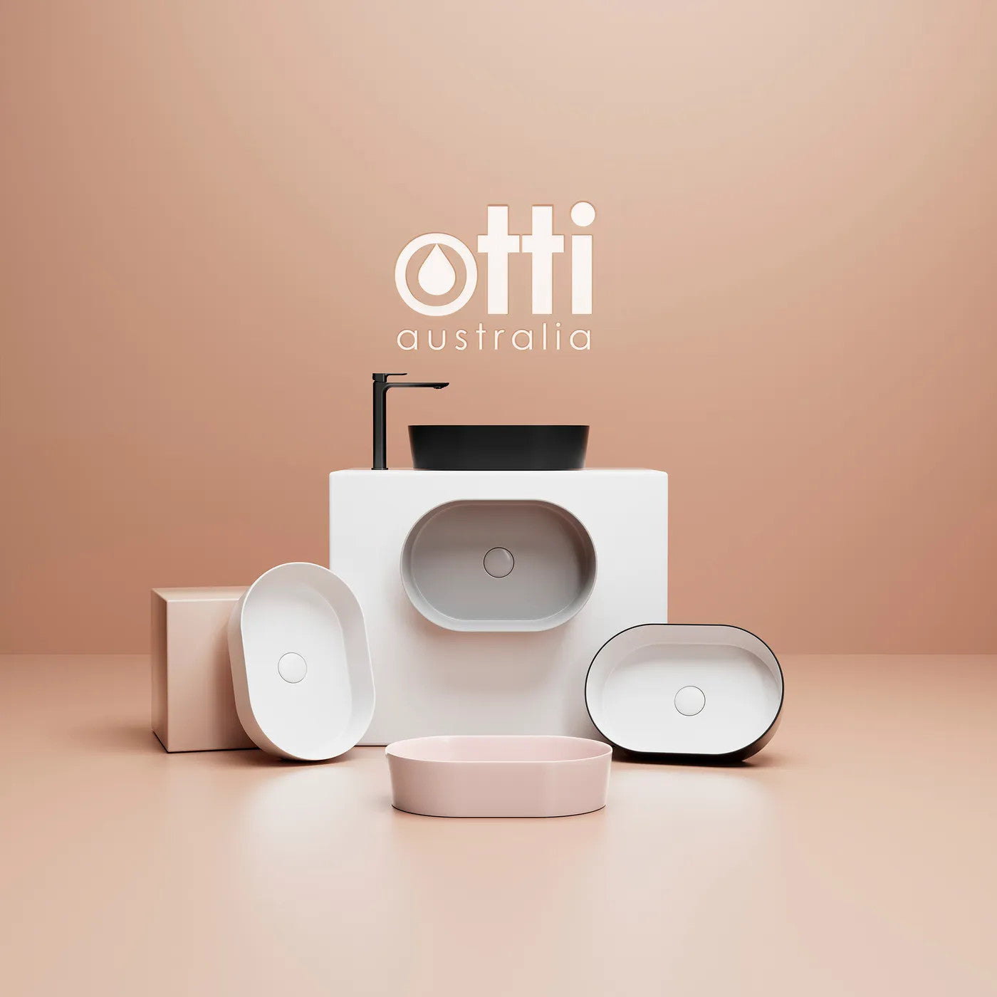 Otti Quay Oval Above Counter Basin 500x340x120, Matte Grey