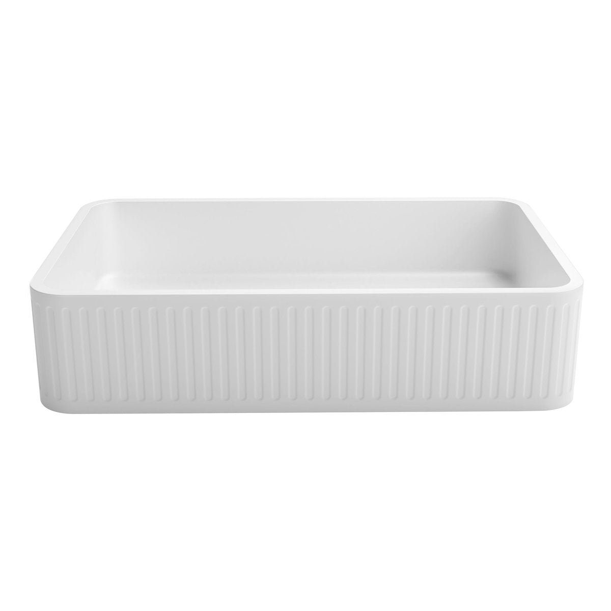 Otti Hudson Square 520x320x120 Concrete Fluted White Basin