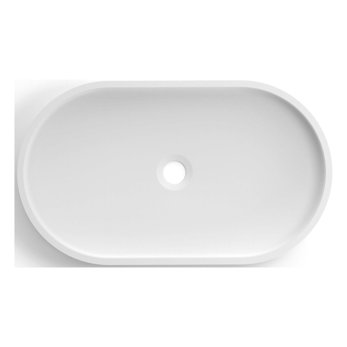Otti Hudson Oval 600x350x120 Concrete Fluted White Basin