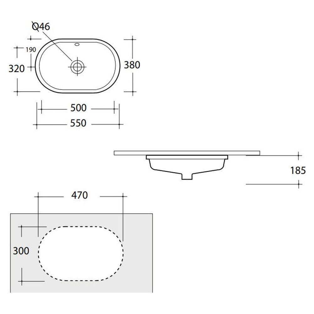 Studio Bagno Ovale Undercounter Basin - Matte White