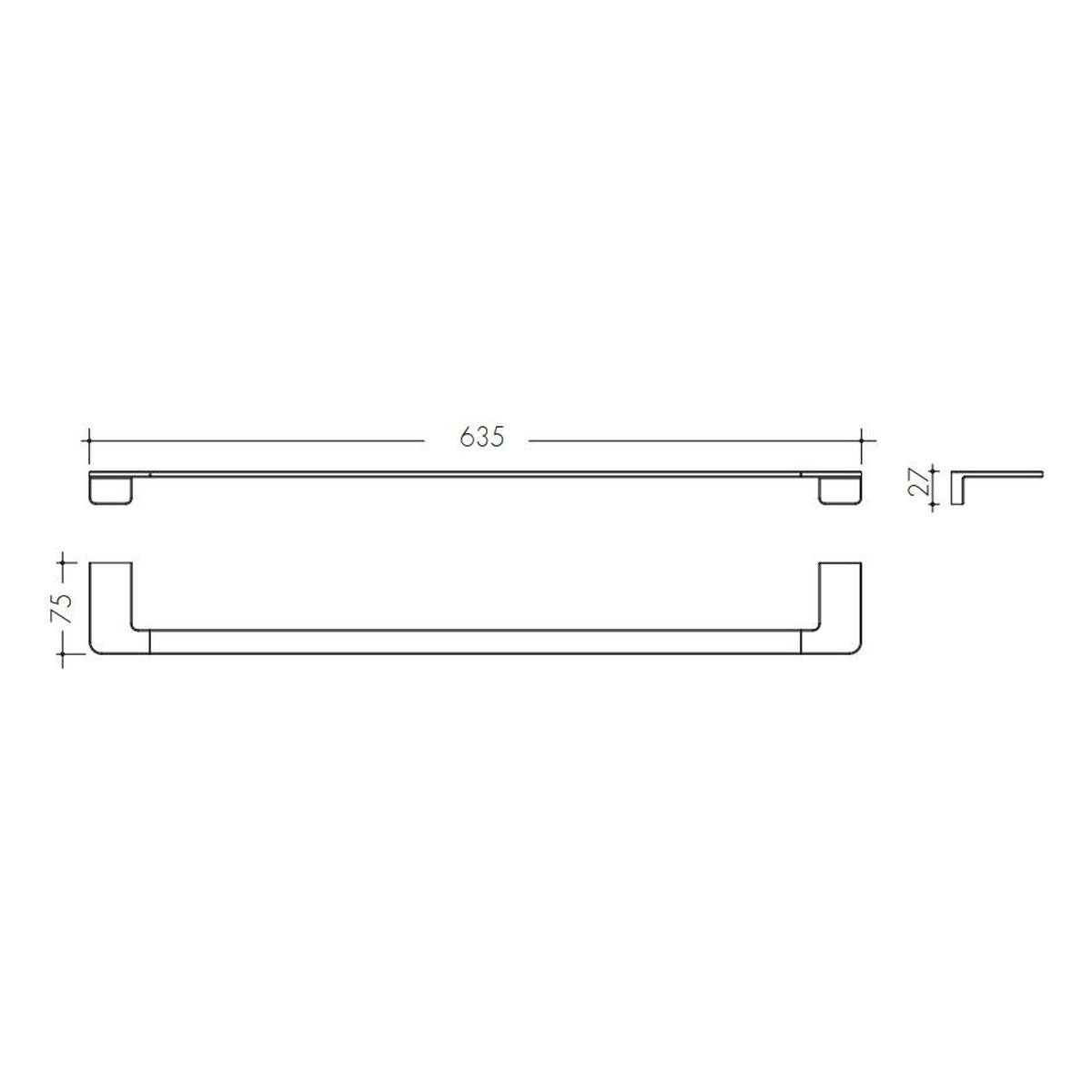 Studio Bagno Pop Single Towel Rail - Brushed Nickel