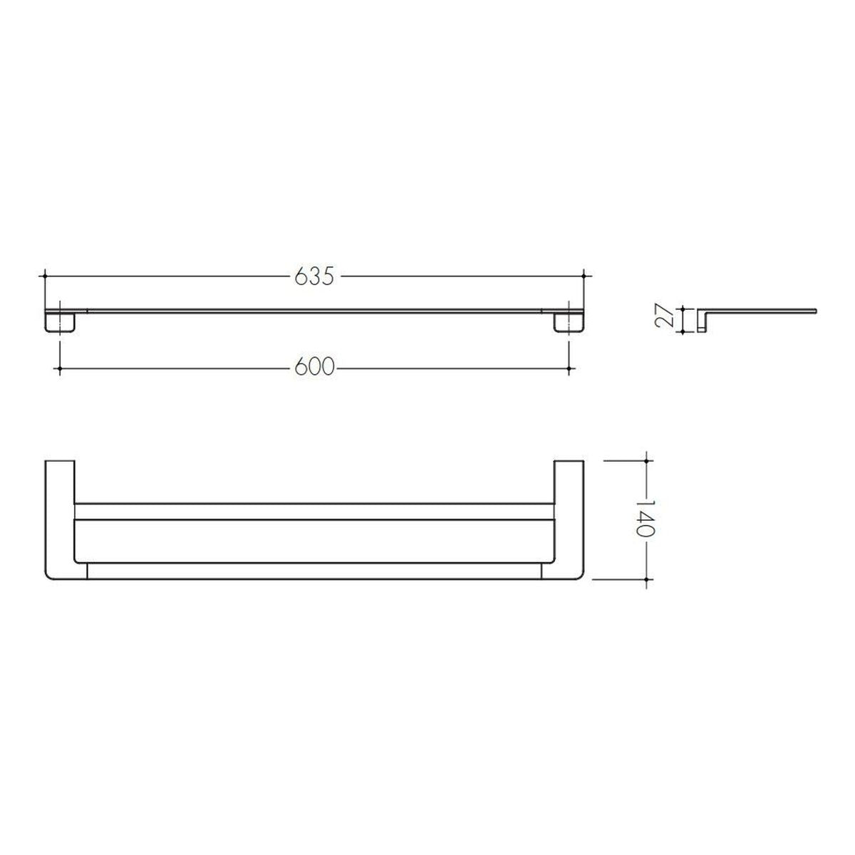 Studio Bagno Pop Double Towel Rail - Brushed Nickel
