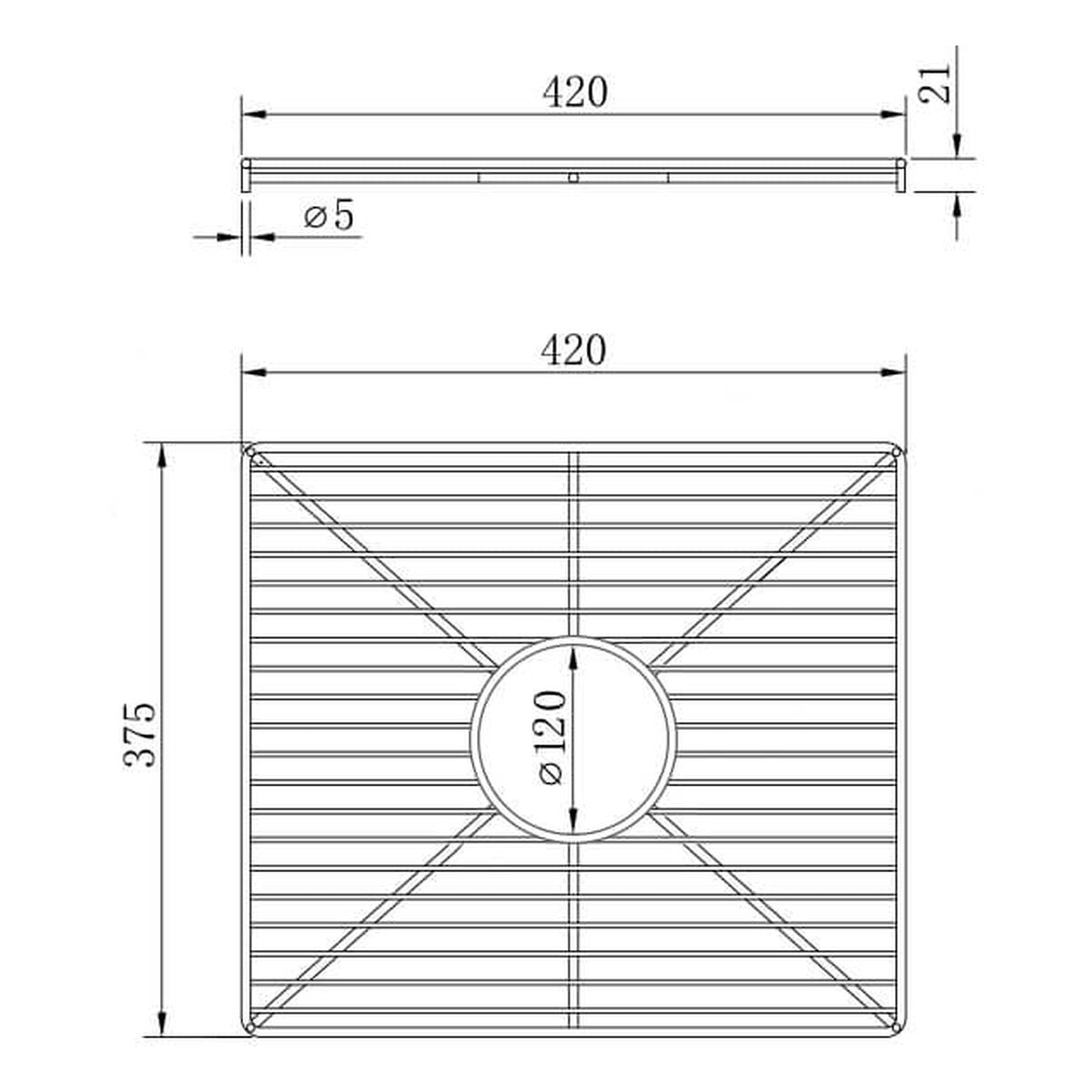 Turner Hastings Stainless Steel Grid to suit Patri 100x47 - Brushed Brass