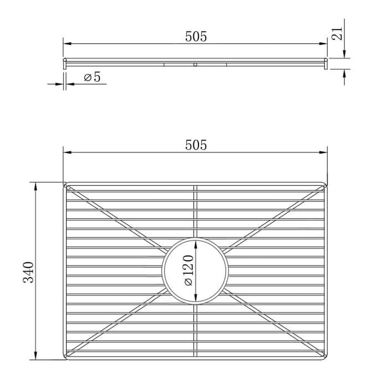 Turner Hastings Stainless Steel Grid to suit Patri 60x46 - Brushed Brass