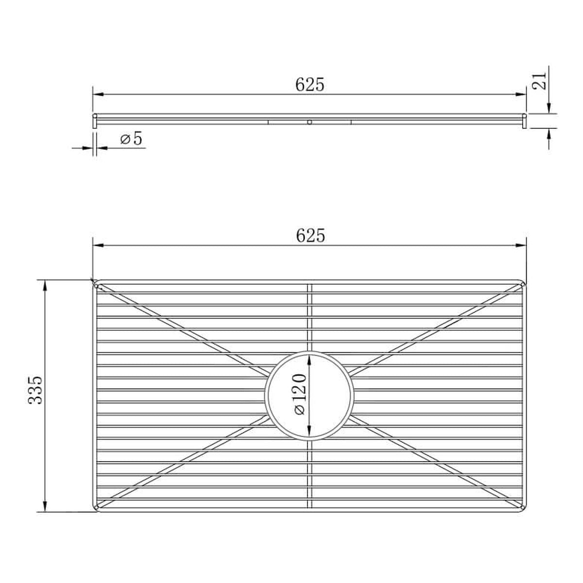 Turner Hastings Stainless Steel Grid to suit Patri 75x46 - Brushed Brass