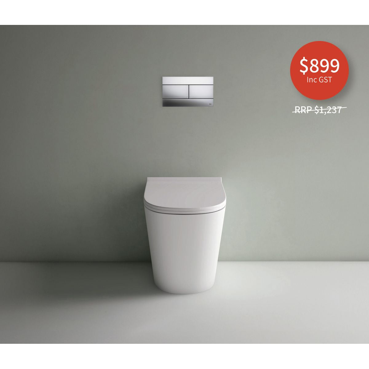 Studio Bagno Manhattan Toilet Package - Satin Chrome Slim Flush Plate
