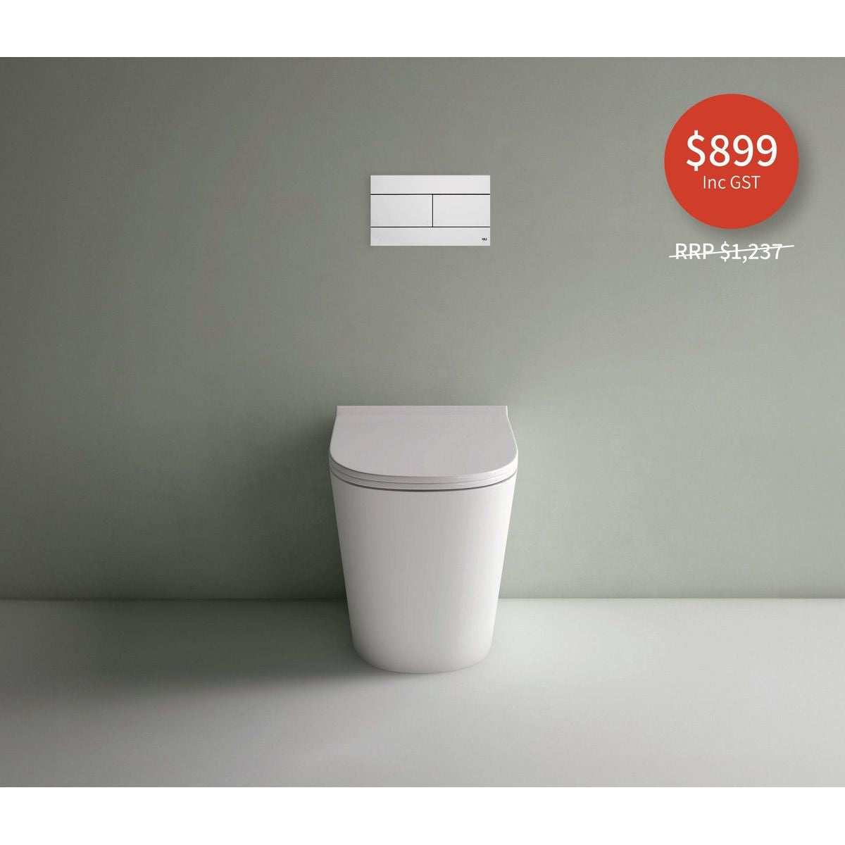 Studio Bagno Manhattan Toilet Package - White Slim Flush Plate