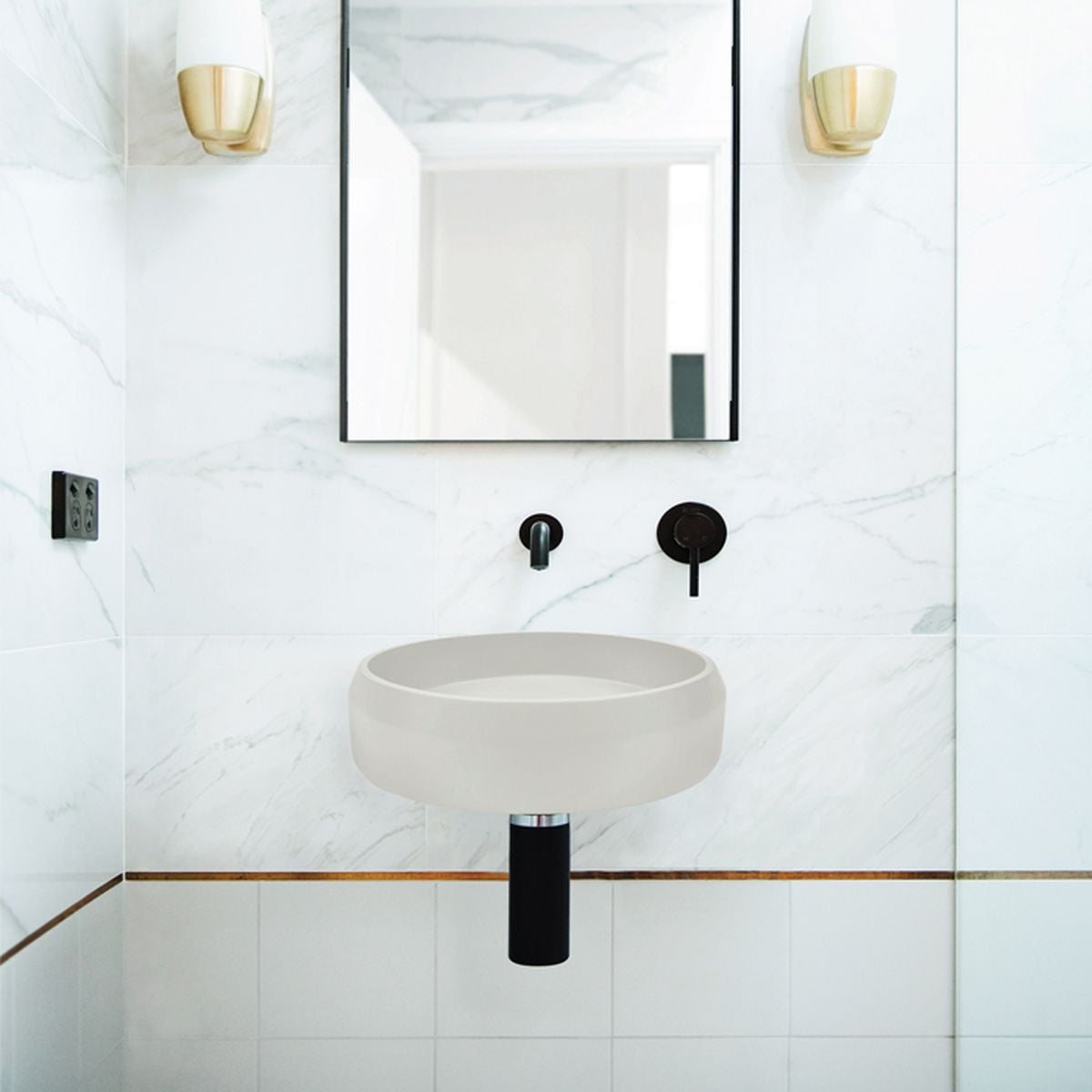 Nood Wall Mount Prism Circle Basin in Morning Mist