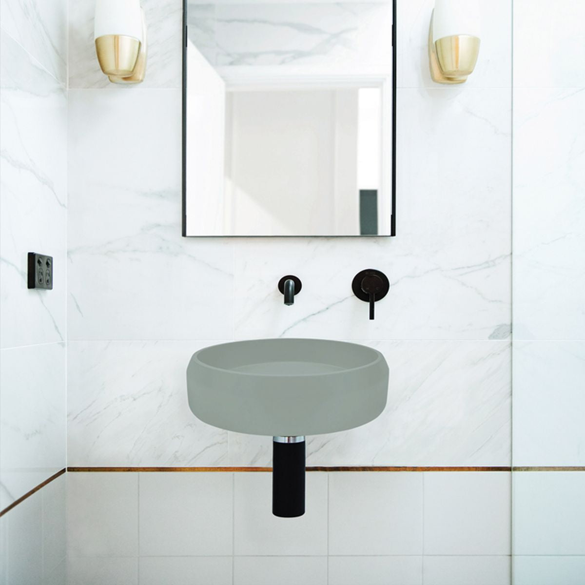 Nood Wall Mount Prism Circle Basin in Rowboat