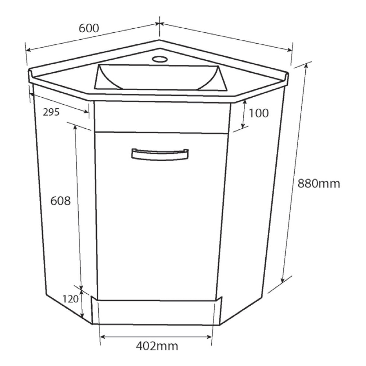 Fienza Corner 600 Vanity