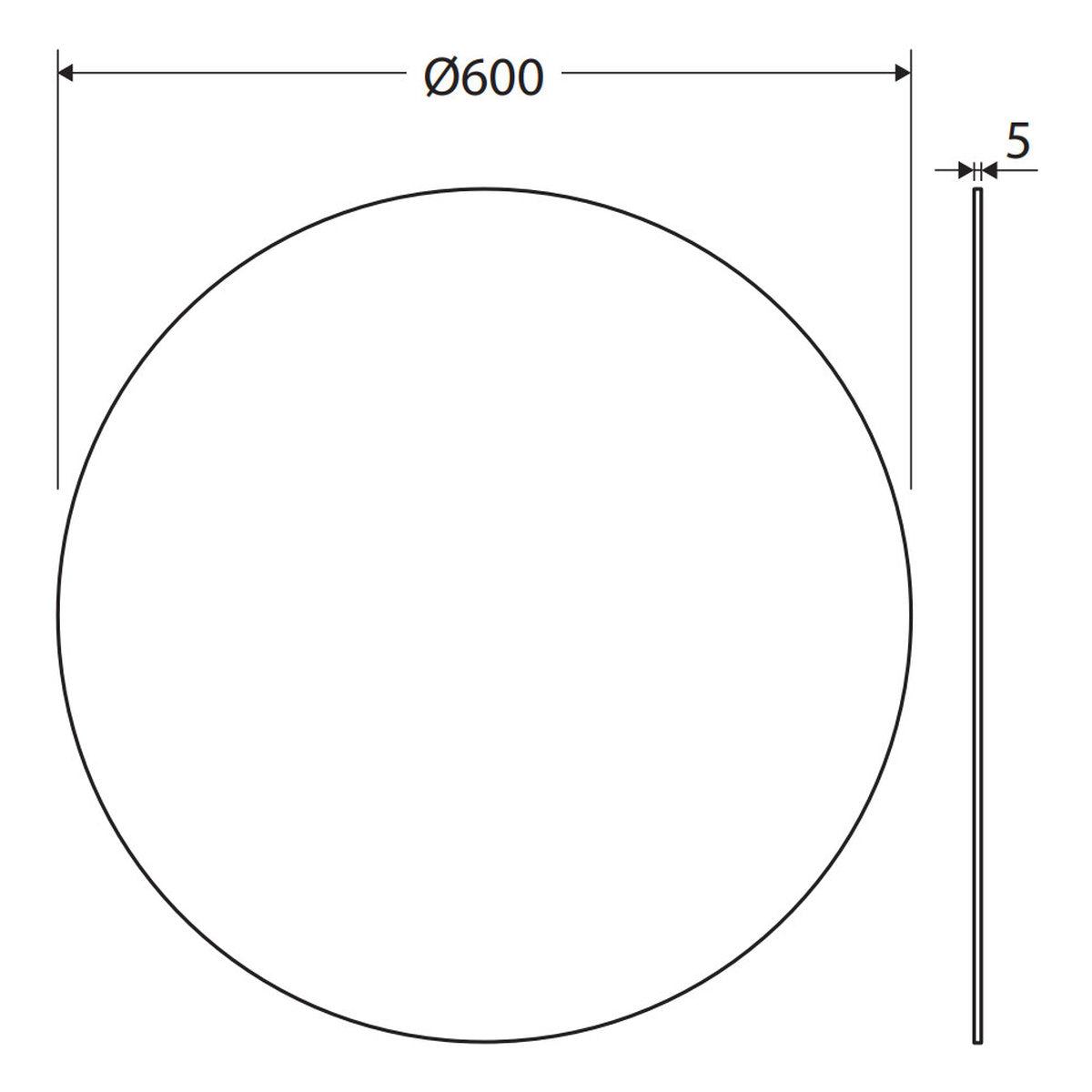 Fienza Round Mirror, 600mm