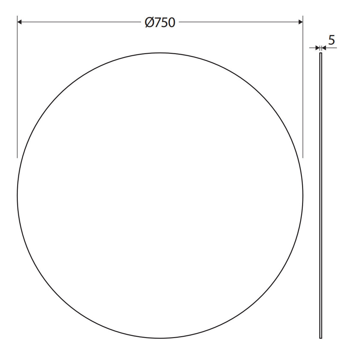 Fienza Round Mirror, 750mm