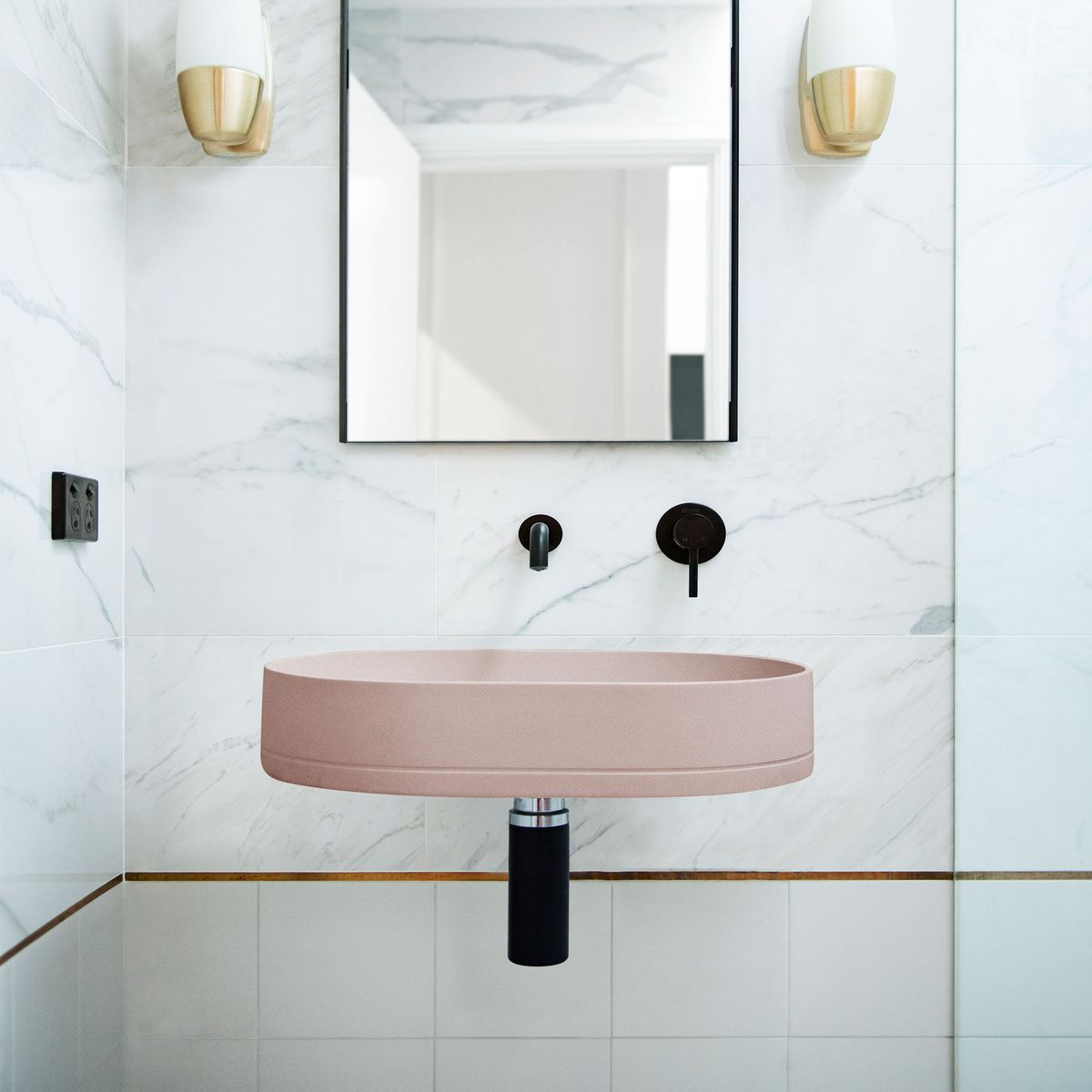 Nood Wall Mount Pill Basin in Blush Pink