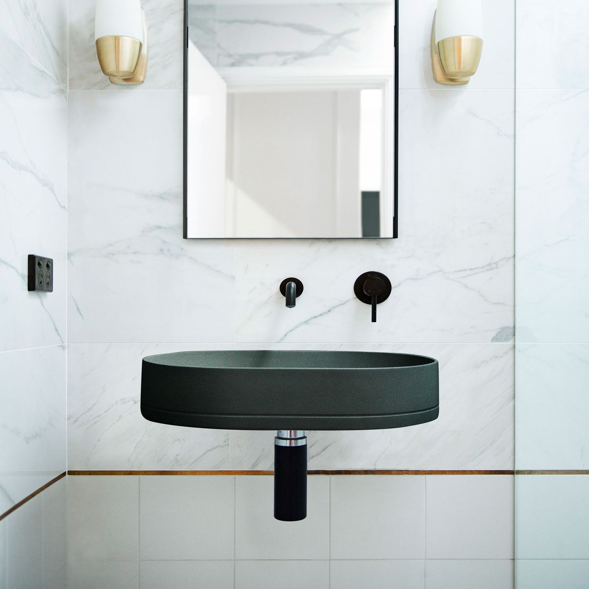 Nood Wall Mount Pill Basin in Charcoal
