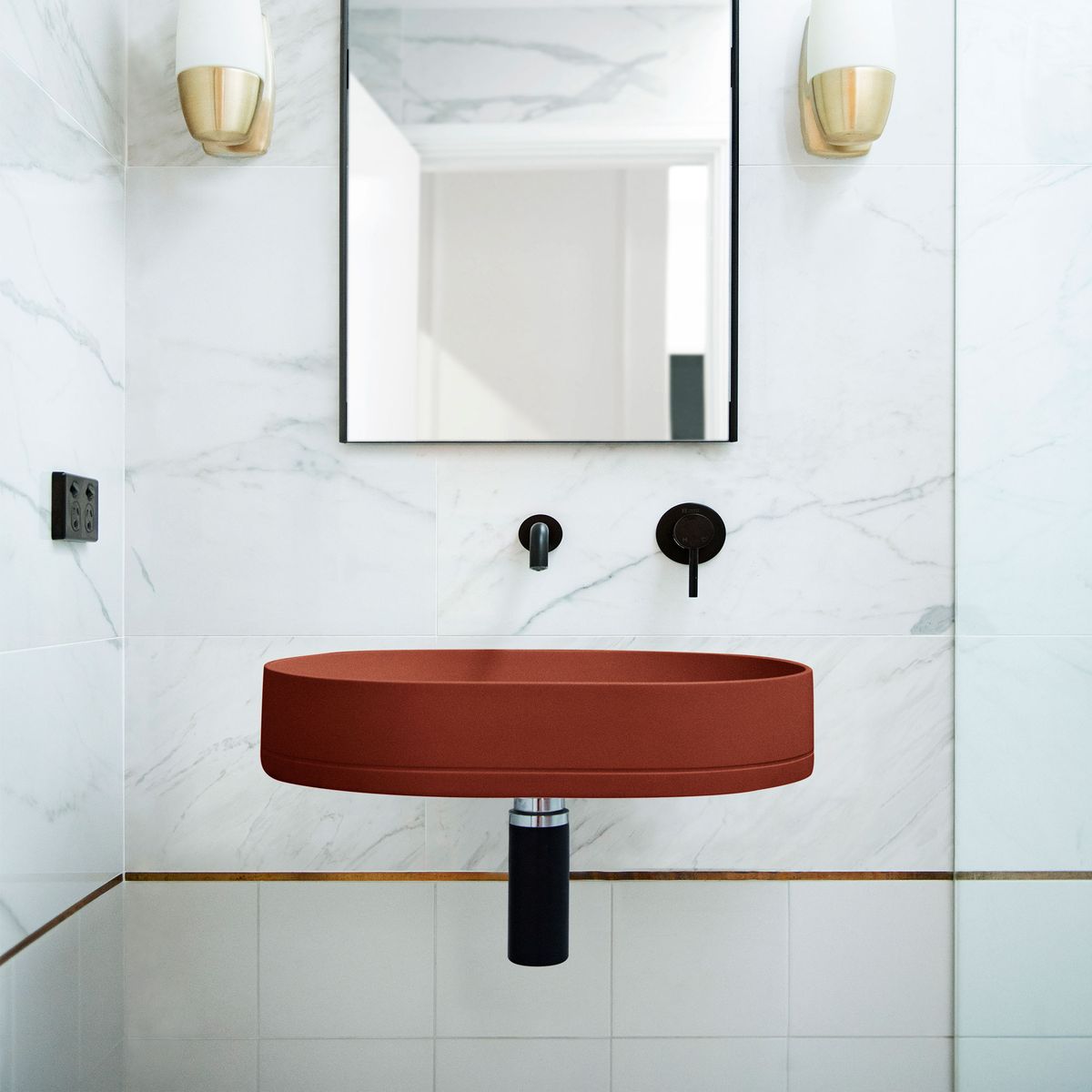 Nood Wall Mount Pill Basin in Clay